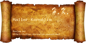 Haller Kornélia névjegykártya
